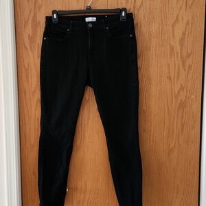 LOFT Jeans Womens 12 / 31 Black Curvy Skinny Denim Stretch Pants Mid Rise